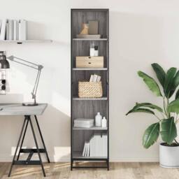 Berkfield Home Modern Book Cabinet Grey Sonoma 40x35x170.5 cm Engineered Wood - thumbnail 1