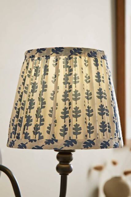 ValueLights Grange Extra Small Floral Pleated Lamp Shade in Mid Blue - image 1