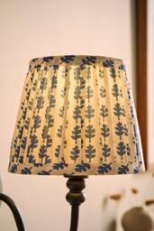 ValueLights Grange Extra Small Floral Pleated Lamp Shade in Mid Blue - thumbnail 2