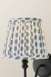 ValueLights Grange Extra Small Floral Pleated Lamp Shade in Mid Blue - thumbnail 3