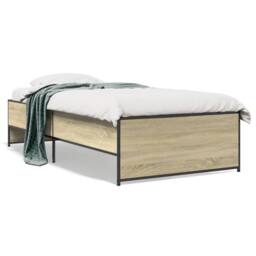 Berkfield Home Durable Bed Frame without Mattress Sonoma Oak 100x200 cm in Light Tan - thumbnail 2