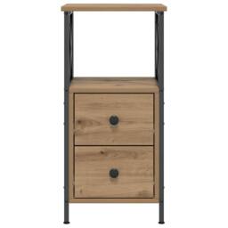 Berkfield Home Modern Bedside Cabinet Artisan Oak 34x35.5x70 cm Engineered Wood in Brown - thumbnail 4
