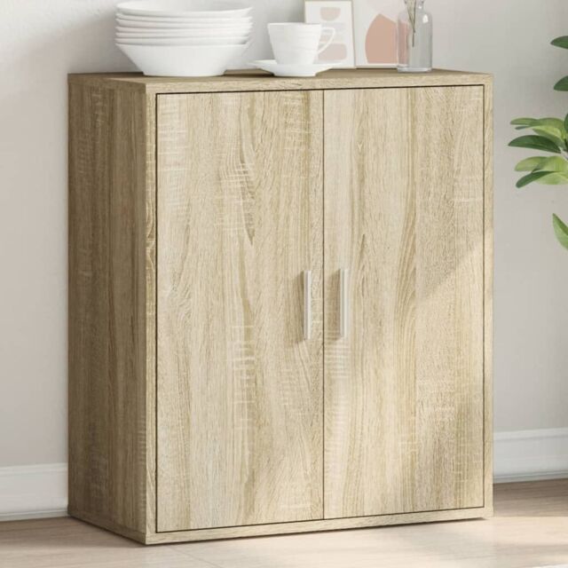 Berkfield Home Sideboard Sonoma Oak 79x38x80 cm Engineered Wood in Brown - Size: 79 x 38 x 80 cm - image 1