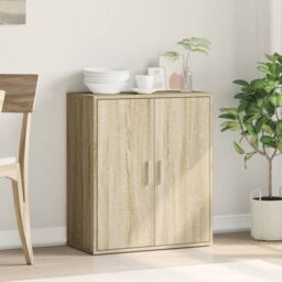 Berkfield Home Sideboard Sonoma Oak 79x38x80 cm Engineered Wood in Brown - Size: 79 x 38 x 80 cm - thumbnail 3