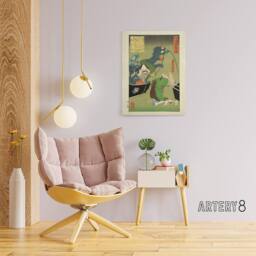 "Artery8 Tsukioka Yoshitoshi Greedy Old Woman Box of Demons Canvas Art Print in Green - Size: W12"" x H16""" - thumbnail 3