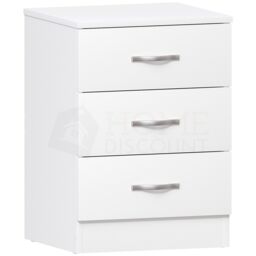 Home Discount Vida Designs Riano 3 Drawer Bedside Cabinet Chest of Drawers in White - thumbnail 6