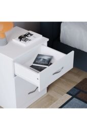 Home Discount Vida Designs Riano 3 Drawer Bedside Cabinet Chest of Drawers in White - thumbnail 5