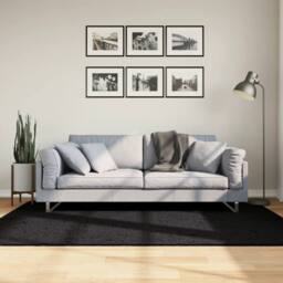Berkfield Home Rug OVIEDO Short Pile Black 140x200 cm - Size: Medium - thumbnail 2