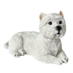 Animal Crackers Realistic Laying West Highland Terrier Figurine, 13cm, Gift Boxed in Natural White - thumbnail 2