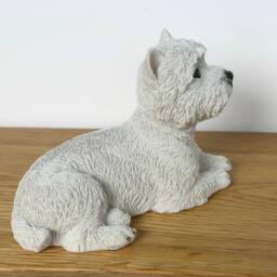 Animal Crackers Realistic Laying West Highland Terrier Figurine, 13cm, Gift Boxed in Natural White - thumbnail 4