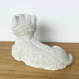 Animal Crackers Realistic Laying West Highland Terrier Figurine, 13cm, Gift Boxed in Natural White - thumbnail 5