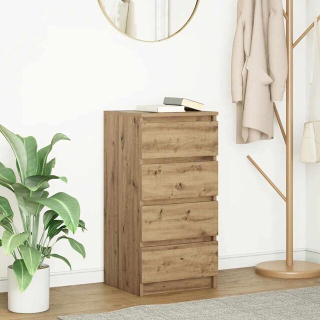 Berkfield Home Sideboard Artisan Oak 37.5x35x76 cm Engineered Wood in Brown - image 1