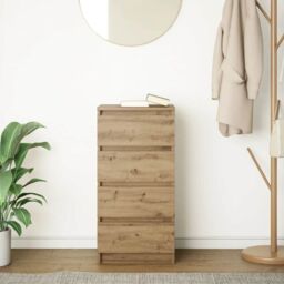Berkfield Home Sideboard Artisan Oak 37.5x35x76 cm Engineered Wood in Brown - thumbnail 3