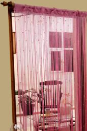 Homescapes Polyester High Density String Curtain in Pink - thumbnail 2