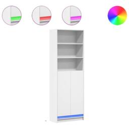 Berkfield Home Highboard with LED White 69x32.5x200 cm Engineered Wood - thumbnail 2