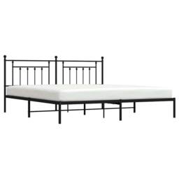 Berkfield Home Metal Bed Frame with Headboard Black 193x203 cm - thumbnail 5