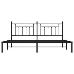 Berkfield Home Metal Bed Frame with Headboard Black 193x203 cm - thumbnail 6