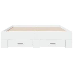 Berkfield Home Bed Frame with Drawers without Mattress White 135x190 cm Double - thumbnail 4