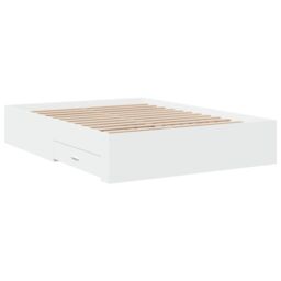 Berkfield Home Bed Frame with Drawers without Mattress White 135x190 cm Double - thumbnail 6