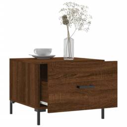 Berkfield Home Coffee Table Brown Oak 50x50x40 cm Engineered Wood - Size: 50 x 50 x 40 cm - thumbnail 4