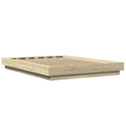 Berkfield Home Bed Frame without Mattress Sonoma Oak 120x190 cm Small Double in Brown - thumbnail 6