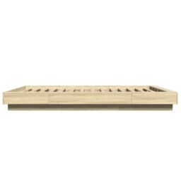 Berkfield Home Bed Frame without Mattress Sonoma Oak 120x190 cm Small Double in Brown - thumbnail 5