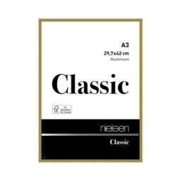 nielsen Classic Aluminium Picture Frame A3 - Float Glass, Push/Turn Clips in Gold - thumbnail 1