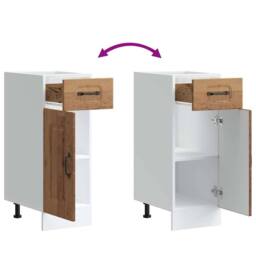 Berkfield Home Kitchen Base Cabinet Kalmar Old Wood Engineered Wood in Brown - thumbnail 8