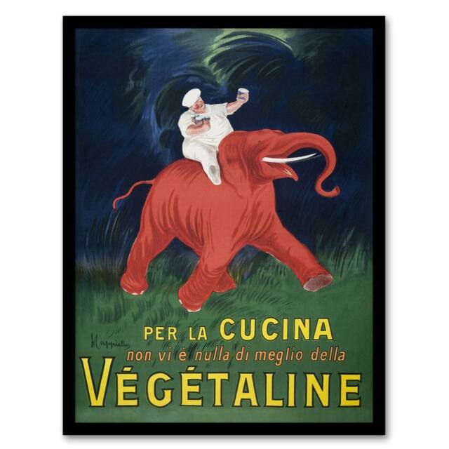 Artery8 Vegetaline Vintage Italian Ad Vintage Framed Wall Art Print Cappiello - Size: A4 - image 1
