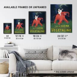 Artery8 Vegetaline Vintage Italian Ad Vintage Framed Wall Art Print Cappiello - Size: A4 - thumbnail 3
