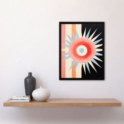 Artery8 Wall Art Print Aquarius Supernova Universe Sun Abstract Minimalist Art Framed in Black - Size: A4 - thumbnail 4