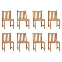 Berkfield Home Garden Chairs 8 pcs Solid Teak Wood in Brown - thumbnail 2