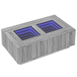 Berkfield Home Durable Coffee Table with Infinity LED Grey Sonoma 116x69x40 cm - Size: 116 x 69 x 40 cm - thumbnail 1
