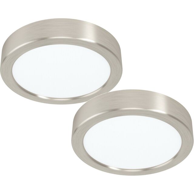 Loops 2 PACK Wall / Ceiling Light Satin Nickel 160mm Round Surface 10.5W LED 4000K in Metallics - image 1