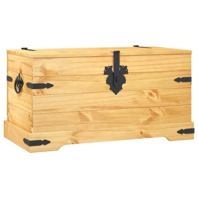 Berkfield Home Storage Chest Mexican Pine Corona Range 91x49.5x47 cm in Tan - image 1