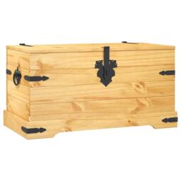 Berkfield Home Storage Chest Mexican Pine Corona Range 91x49.5x47 cm in Tan - thumbnail 1