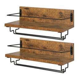 SPETLEK Wall Wine Rack With Glass in Brown