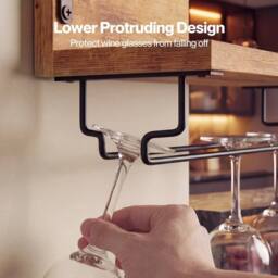 SPETLEK Wall Wine Rack With Glass in Brown - thumbnail 4