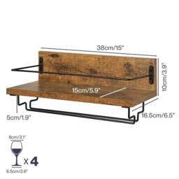 SPETLEK Wall Wine Rack With Glass in Brown - thumbnail 2