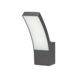 CGC Lighting 'Millie' Anthracite Dark Grey Curved Dark Grey LED Wall Light Diecast Aluminium Opal Diffuser 4000k IP54 - thumbnail 3