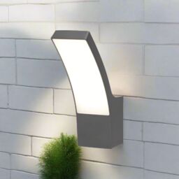 CGC Lighting 'Millie' Anthracite Dark Grey Curved Dark Grey LED Wall Light Diecast Aluminium Opal Diffuser 4000k IP54 - thumbnail 1
