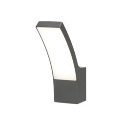 CGC Lighting 'Millie' Anthracite Dark Grey Curved Dark Grey LED Wall Light Diecast Aluminium Opal Diffuser 4000k IP54 - thumbnail 2