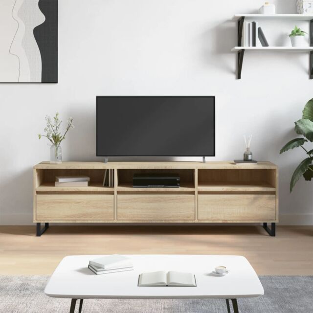 Berkfield Home TV Cabinet Sonoma Oak 150x30x44.5 cm Engineered Wood in Brown - image 1