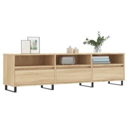 Berkfield Home TV Cabinet Sonoma Oak 150x30x44.5 cm Engineered Wood in Brown - thumbnail 3
