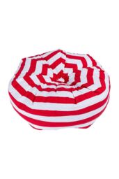 Homescapes Stripe Pleated Round Floor Cushion in Red - Size: 40 cm x 15 cm - thumbnail 3