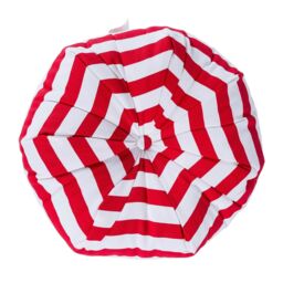 Homescapes Stripe Pleated Round Floor Cushion in Red - Size: 40 cm x 15 cm - thumbnail 1