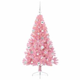 Berkfield Home Beautiful Artificial Pre-lit Christmas Tree with 150 LEDs Pink 15