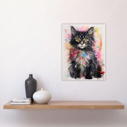 "Artery8 Wall Art Print Cute Kitten Colourful Bright Baby Cat Kids Bedroom Poster Picture - Size: W18"" x H24""" - thumbnail 4