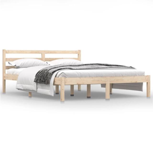 Berkfield Home Day Bed Solid Wood Pine 140x190 cm in Natural - image 1