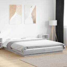 Berkfield Home Bed Frame without Mattress Grey Sonoma 160x200 cm - thumbnail 1